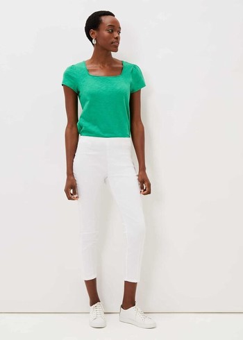 Phase Eight Miah Cropped Trousers White USA | 5970641-GZ